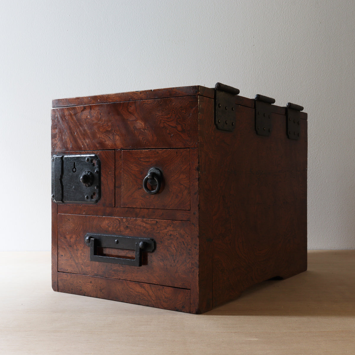 硯箱　欅　骨董 硯箱 欅 骨董 硯箱 欅 骨董