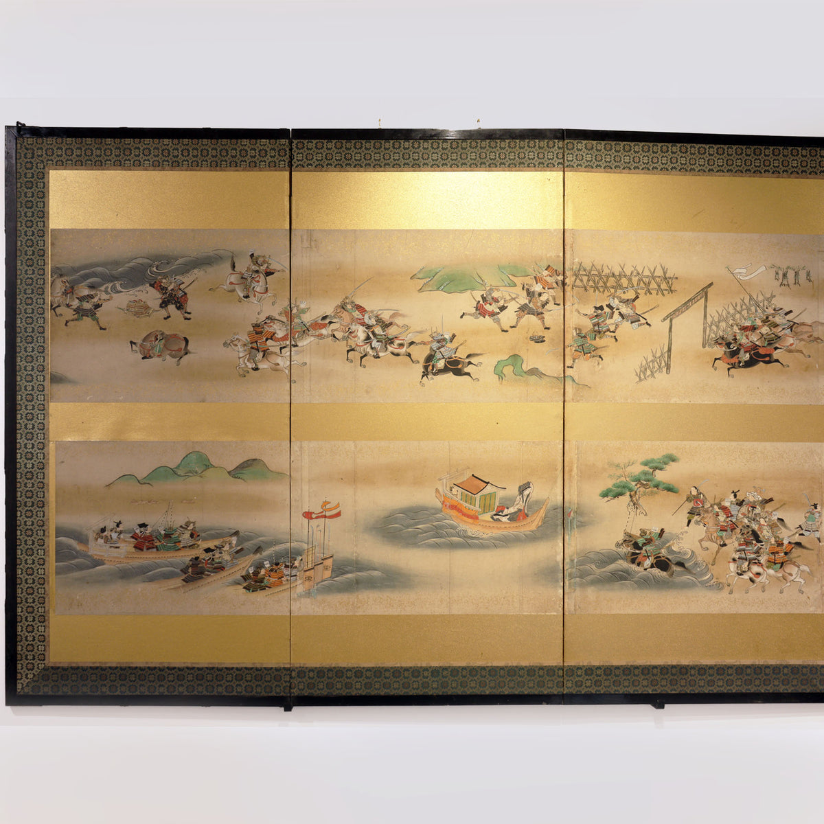 六曲屏風一対 ミニ屏風 インテリア 手描き アンティーク 平安絵巻　桜　日本画 六曲屏風一対 ミニ屏風 インテリア 手描き アンティーク 平安