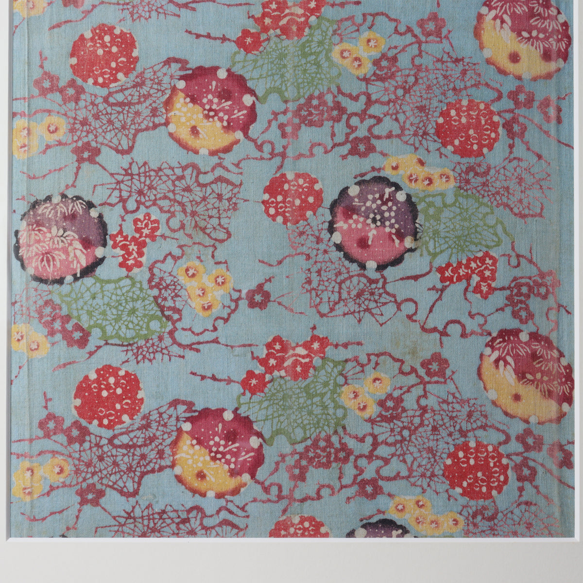 紅型額装 【 Framed Bingata textile ( Okinawa ) 】[TX150] – 青梵