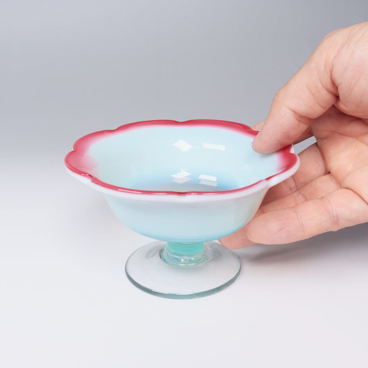 氷コップ 赤花縁碗型氷コップ [g024] – 青梵ギャラリー