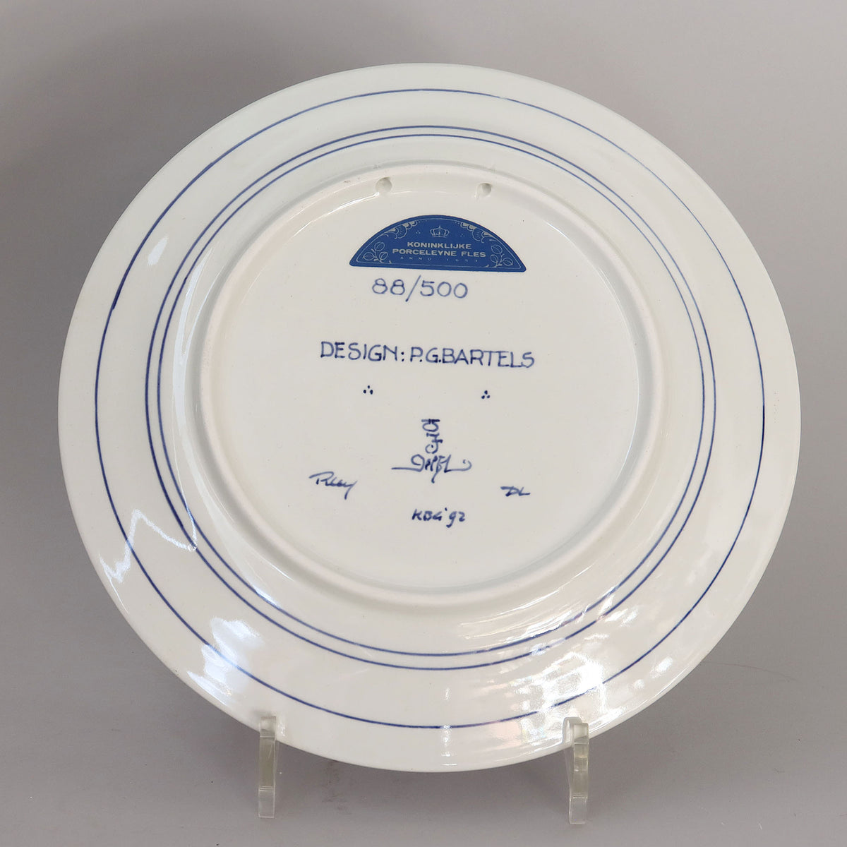 ロイヤルデルフト イヤープレート(25.4cm) 1992年【royal delft year plate 1992】 [DFB92] –  青梵ギャラリー