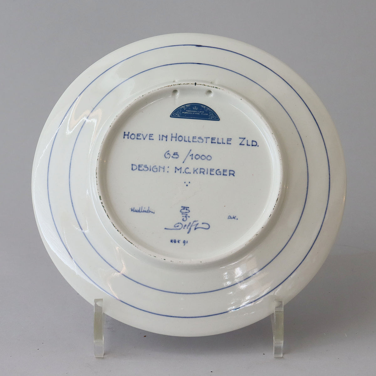 ロイヤルデルフト イヤープレート(18.3cm) 1991年【royal delft