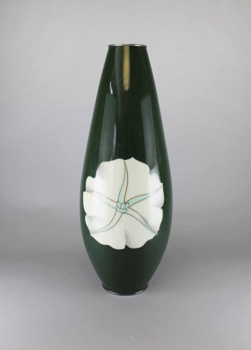 夕顔図安藤七宝花瓶【 Cloisonne vase with Evening glory by