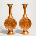 花鳥金蒔絵対花瓶【Gold lacquered vases with Birds and Flowers design】[k0576]