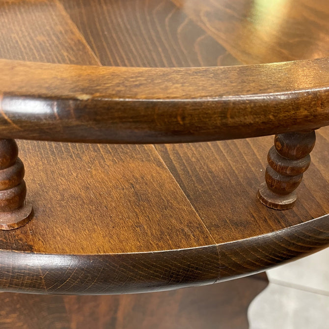 飛騨産業 サイドテーブル　丸テーブル（ キツツキマーク ）【Small table made by Hida Sangyo】[f0299]