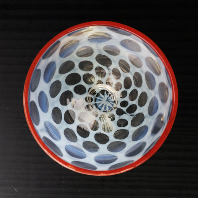 赤縁水玉文なつめ型氷コップ（一客） [g030] – 青梵ギャラリー