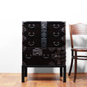 時代箪笥／黒塗庄内閂付小箪笥　スタンド付き【Small chest with metal stand】 [j1205]　Japanese Antique Furniture