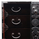 時代箪笥／黒塗庄内閂付小箪笥　スタンド付き【Small chest with metal stand】 [j1205]　Japanese Antique Furniture