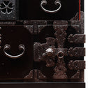 時代箪笥／黒塗庄内閂付小箪笥　スタンド付き【Small chest with metal stand】 [j1205]　Japanese Antique Furniture
