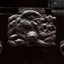 時代箪笥／黒塗庄内閂付小箪笥　スタンド付き【Small chest with metal stand】 [j1205]　Japanese Antique Furniture