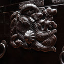 時代箪笥／黒塗庄内閂付小箪笥　スタンド付き【Small chest with metal stand】 [j1205]　Japanese Antique Furniture