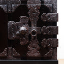 時代箪笥／黒塗庄内閂付小箪笥　スタンド付き【Small chest with metal stand】 [j1205]　Japanese Antique Furniture