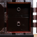 時代箪笥／黒塗庄内閂付小箪笥　スタンド付き【Small chest with metal stand】 [j1205]　Japanese Antique Furniture