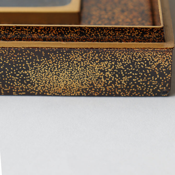 平目地蒔絵七夕梶の葉流し硯箱【SUZURIBAKO (inkstone case) with TANABATA design 】[k0608]