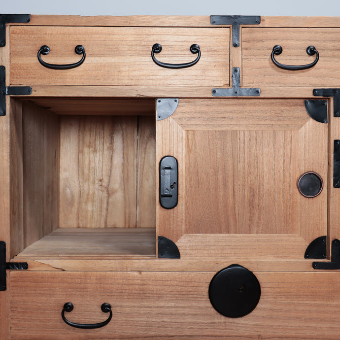時代箪笥／桐小箪笥　スタンド付き【KIRI small chest with metal stand】[j1113]Japanese Antique Furniture