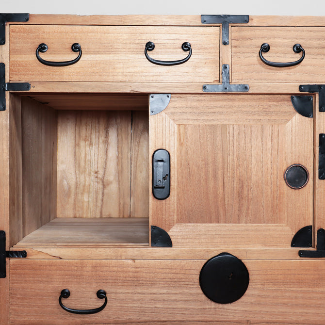 時代箪笥／桐小箪笥　スタンド付き【KIRI small chest with metal stand】[j1113]Japanese Antique Furniture