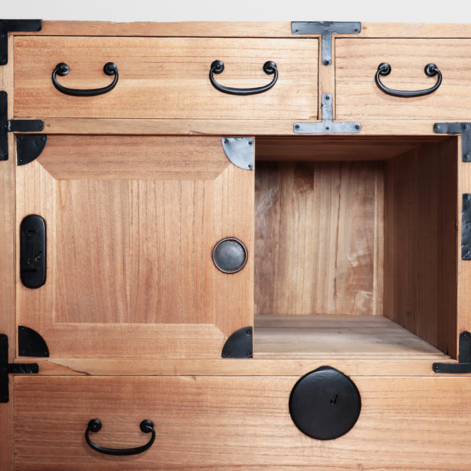 時代箪笥／桐小箪笥　スタンド付き【KIRI small chest with metal stand】[j1113]Japanese Antique Furniture