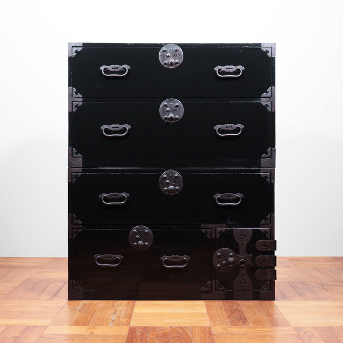 黒塗庄内丸金具衣裳箪笥【SHONAI clothing chest】[j1114]