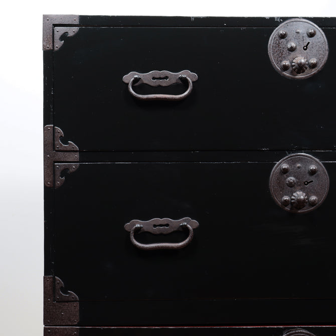 黒塗庄内丸金具衣裳箪笥【SHONAI clothing chest】[j1114]