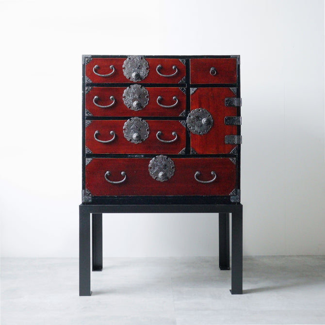 庄内小箪笥　スタンド付き【Syounai smallchest with metal stand】 [j1207]　Japanese Antique Furniture