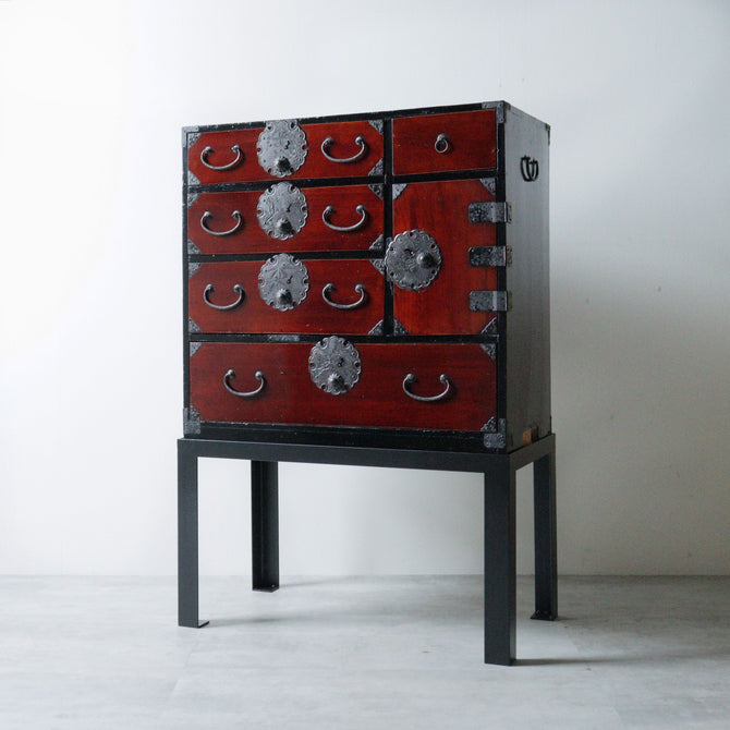 庄内小箪笥　スタンド付き【Syounai smallchest with metal stand】 [j1207]　Japanese Antique Furniture