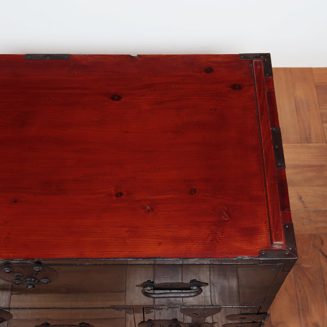 黒塗庄内丸金具衣裳箪笥【SHONAI clothing chest】[j1114]