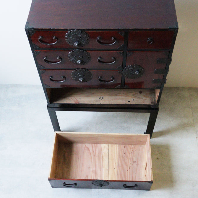庄内小箪笥　スタンド付き【Syounai smallchest with metal stand】 [j1207]　Japanese Antique Furniture