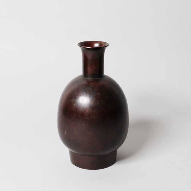 香取正彦／銅花入【Bronze vase by Masahiko Katori】[k0562]