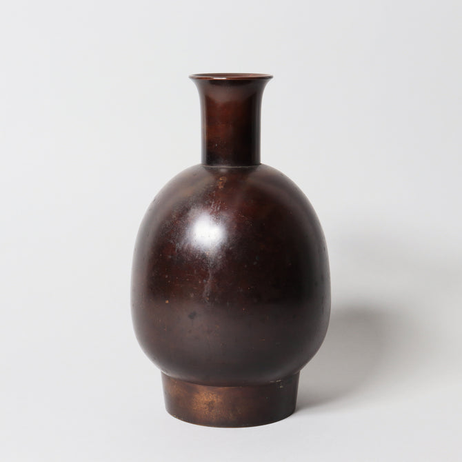 香取正彦／銅花入【Bronze vase by Masahiko Katori】[k0562]