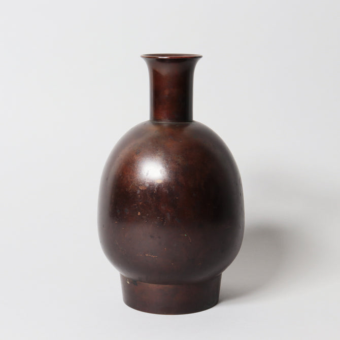 香取正彦／銅花入【Bronze vase by Masahiko Katori】[k0562]