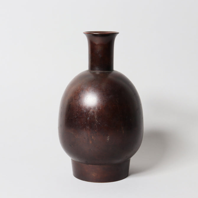 香取正彦／銅花入【Bronze vase by Masahiko Katori】[k0562]