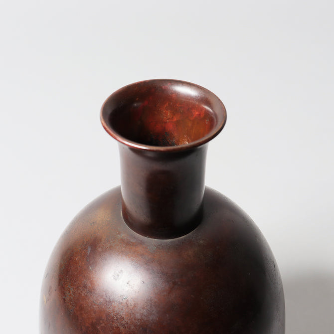 香取正彦／銅花入【Bronze vase by Masahiko Katori】[k0562]