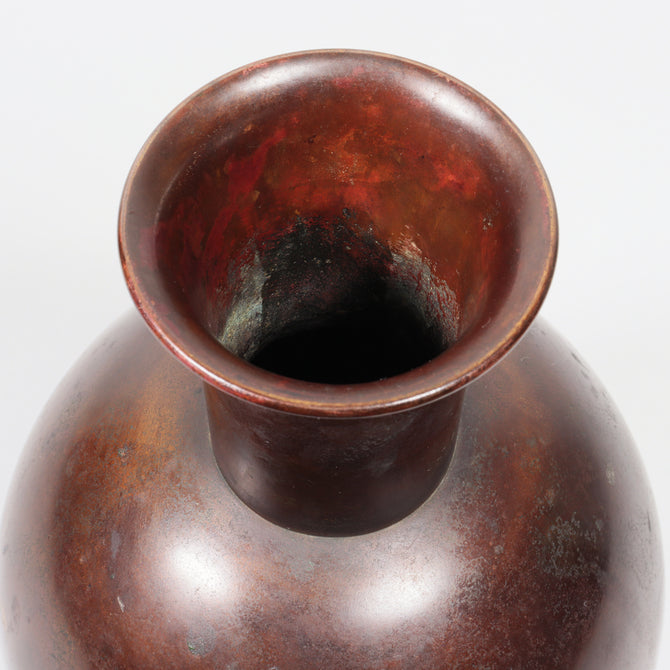 香取正彦／銅花入【Bronze vase by Masahiko Katori】[k0562]