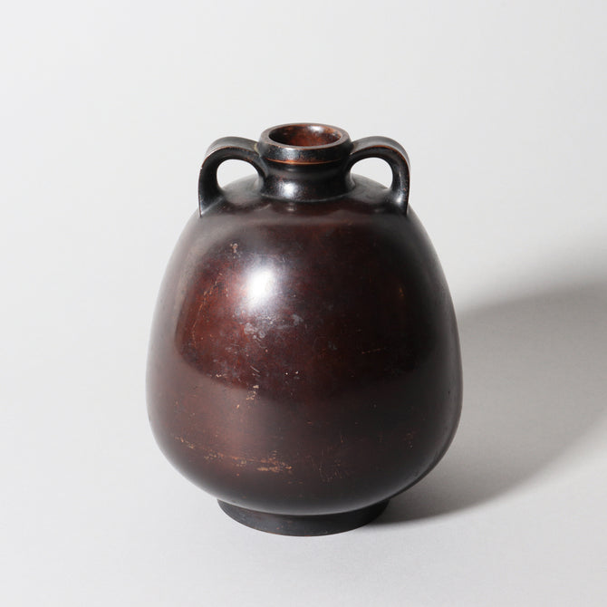 香取正彦／銅花入【Bronze vase by Masahiko Katori】[k0563]