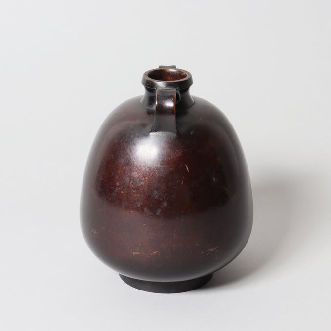 香取正彦／銅花入【Bronze vase by Masahiko Katori】[k0563]
