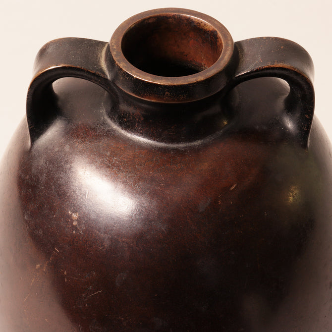 香取正彦／銅花入【Bronze vase by Masahiko Katori】[k0563]