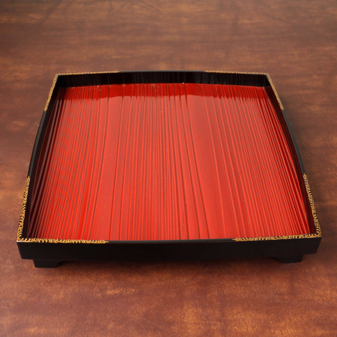 付目吸物膳 1客 【Lacquered tray with Makie decoraitions 】[L0011-1]