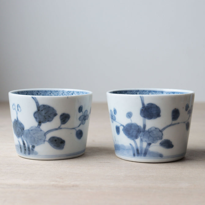 古伊万里草花紋様蕎麦猪口　1客【OLD IMARI SOBA CHOKO -soba noodle cup 1pc】[p0352]