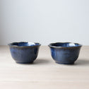 瑠璃釉山水図向付五客　【Blue glazed MUKOUZUKE 5pcs】[p0356]
