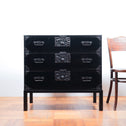 黒塗庄内衣裳箪笥 スタンド付き【Shonai clothing chest with metal stand】[j1117]