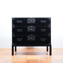 黒塗庄内衣裳箪笥 スタンド付き【Shonai clothing chest with metal stand】[j1117]