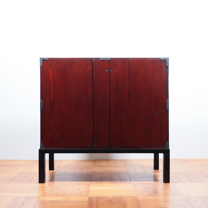 黒塗庄内衣裳箪笥 スタンド付き【Shonai clothing chest with metal stand】[j1117]