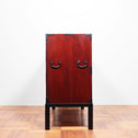 黒塗庄内衣裳箪笥 スタンド付き【Shonai clothing chest with metal stand】[j1117]