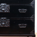 黒塗庄内衣裳箪笥 スタンド付き【Shonai clothing chest with metal stand】[j1117]
