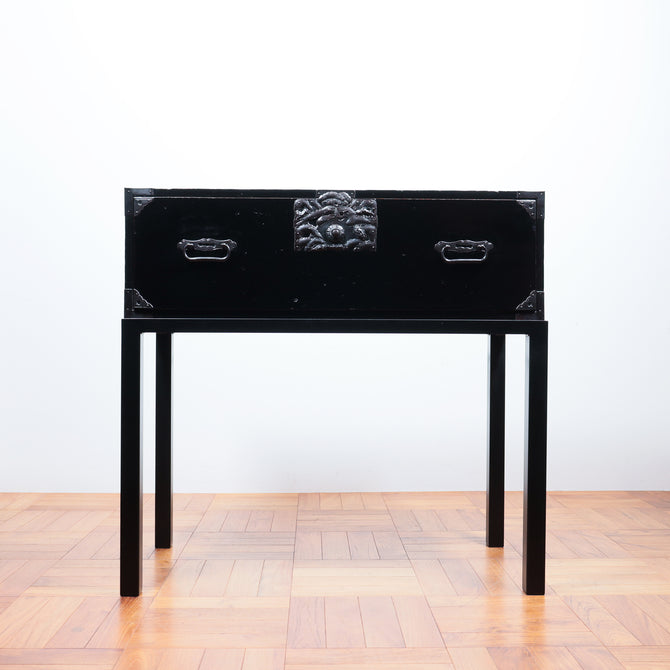 黒塗庄内衣裳箪笥 スタンド付き【Shonai clothing chest with metal stand】[j1118]