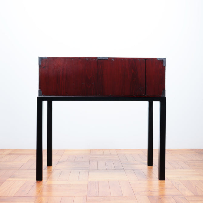 黒塗庄内衣裳箪笥 スタンド付き【Shonai clothing chest with metal stand】[j1118]