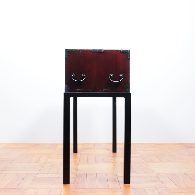 黒塗庄内衣裳箪笥 スタンド付き【Shonai clothing chest with metal stand】[j1118]