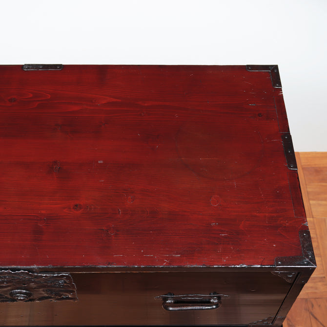黒塗庄内衣裳箪笥 スタンド付き【Shonai clothing chest with metal stand】[j1118]