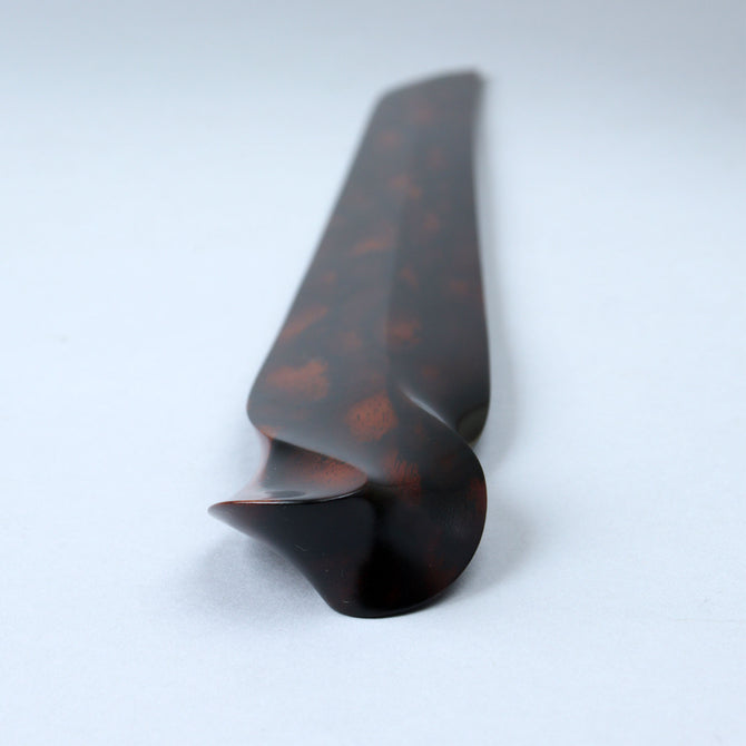 黒田辰秋作　縞柿紙刀【Black persimmon paper sword by Kuroda Tatsuaki】[k0600]