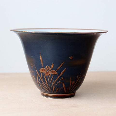 九谷菖蒲図盃洗　　【OLD KUTANI  Bowl】[p0360]